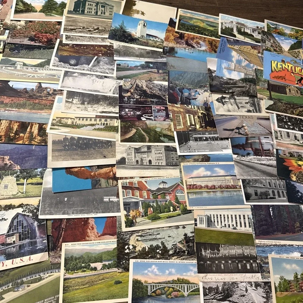 Lot of 100 Vintage Travel Postcards From All Over USA Mix Of Used And Unused